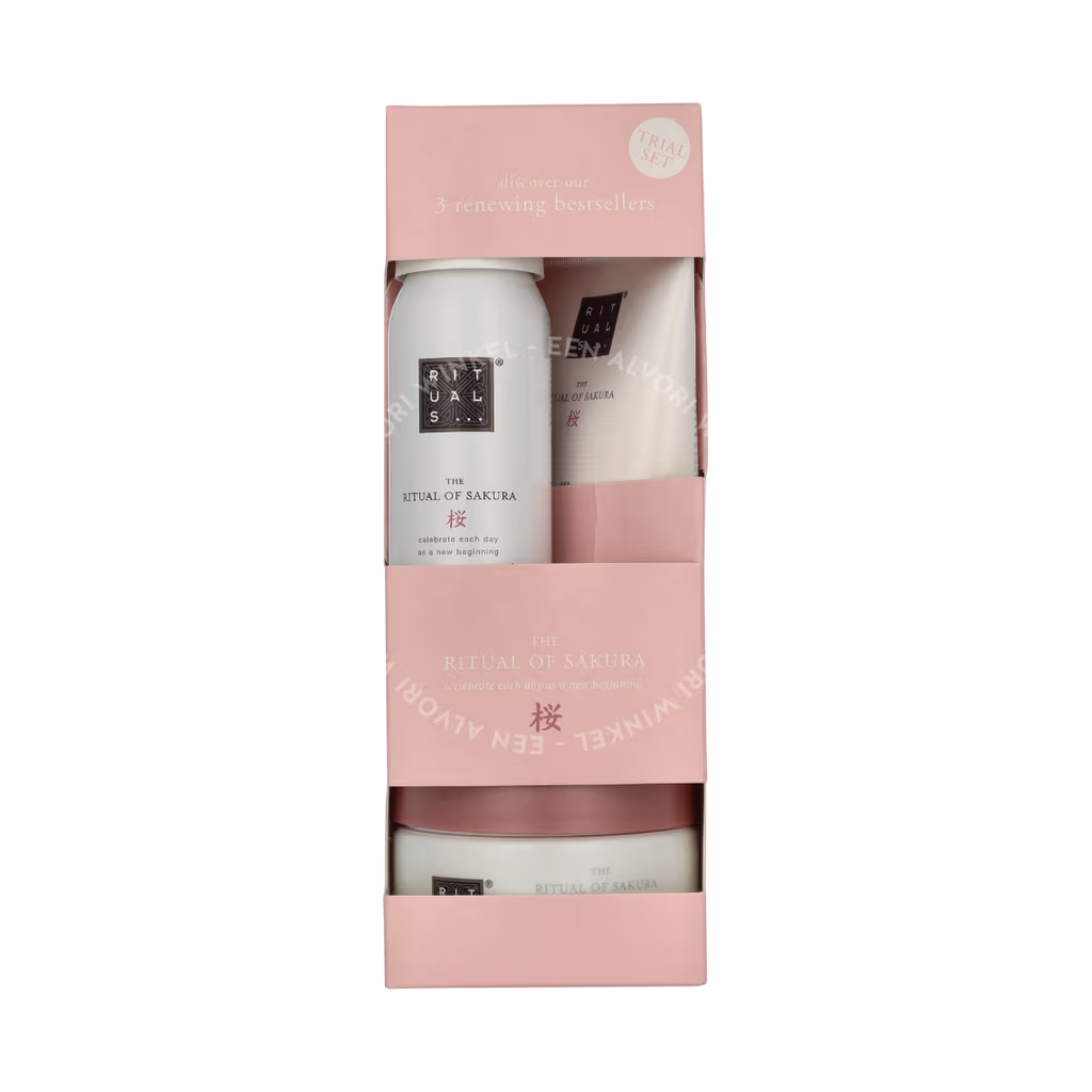 Rituals Sakura Trial Set 245ml Foaming Shower Gel 50ml/Body Scrub 125g/Body Cream 70ml - Afbeelding 2