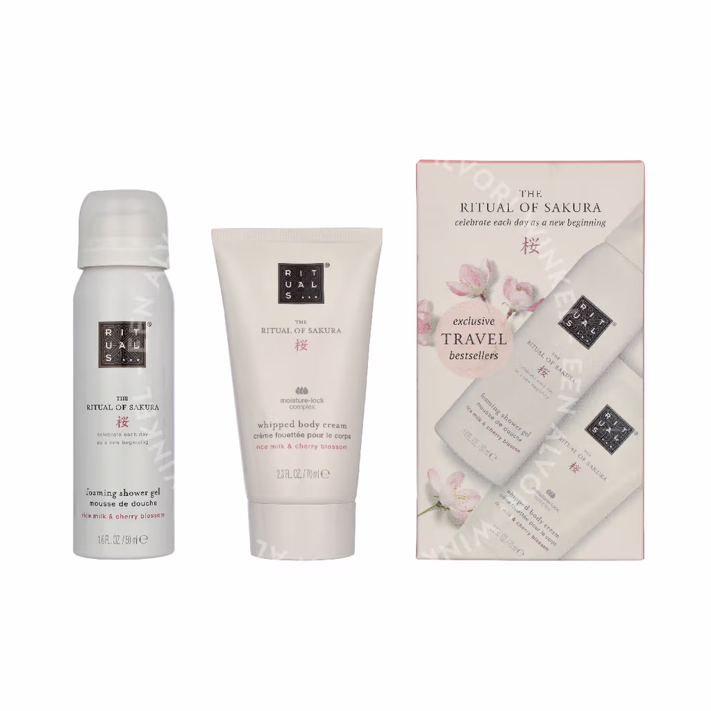 Rituals Sakura Exclusive Travel Set 120ml Foarming Shower Gel 50ml/Whipped Body Cream 70ml - Afbeelding 3