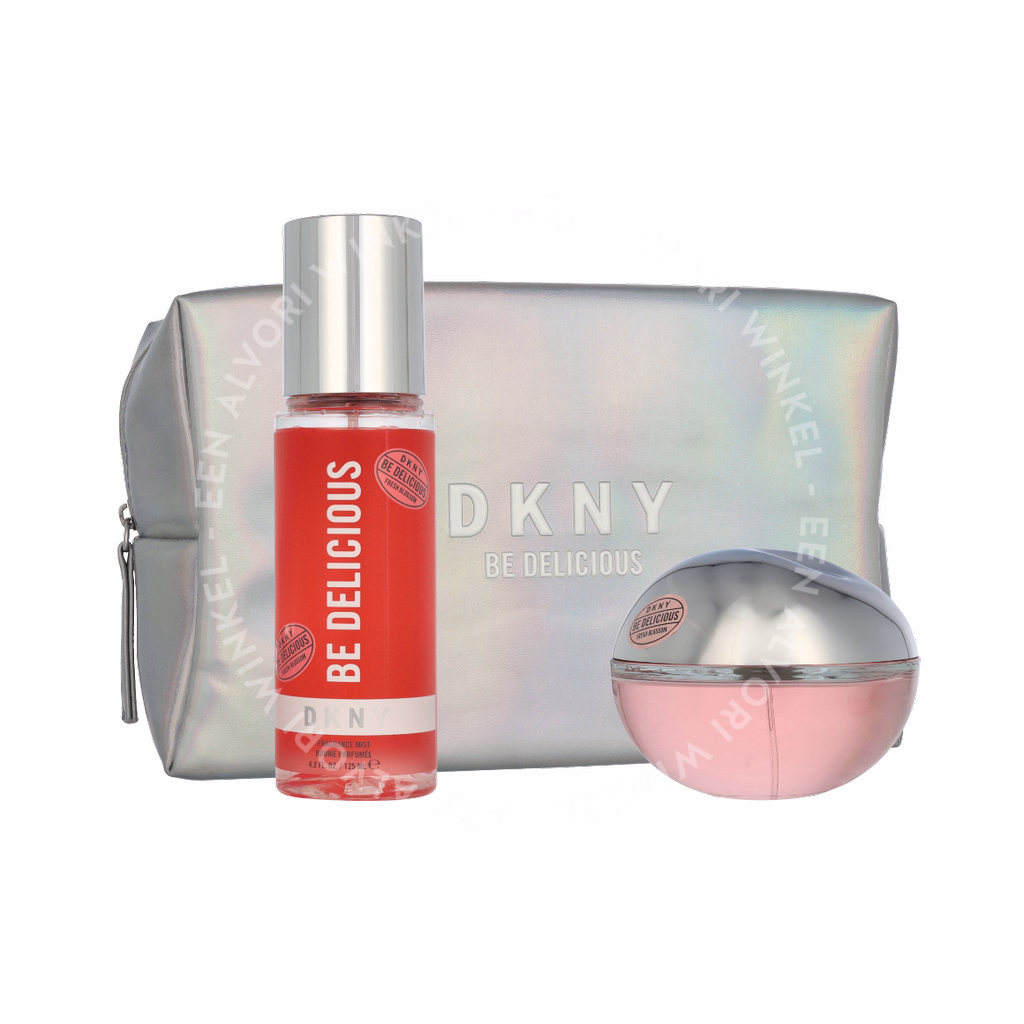DKNY Be Delicious Fresh Blossom Giftset 225ml Edp Spray 100ml/Body Mist 125ml/Pouch - Afbeelding 3