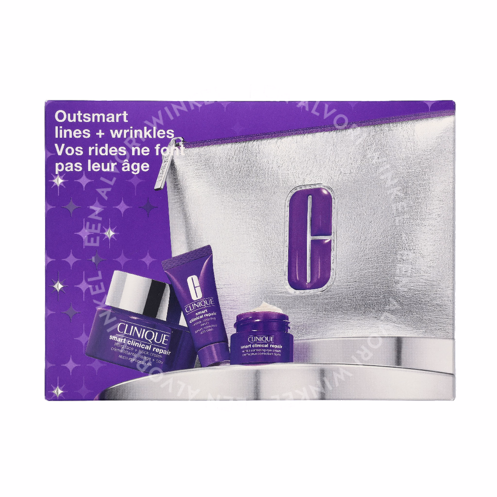 Clinique Smart Lift Value Set 65ml Smart Clinical Repair Lifting Face + Neck Cream 50ml /Smart Clinical Repair Wrinkle Correcting Serum 10ml /Smart Clinical Repair Wrinkle Correcting Eye Cream 5ml - Afbeelding 2