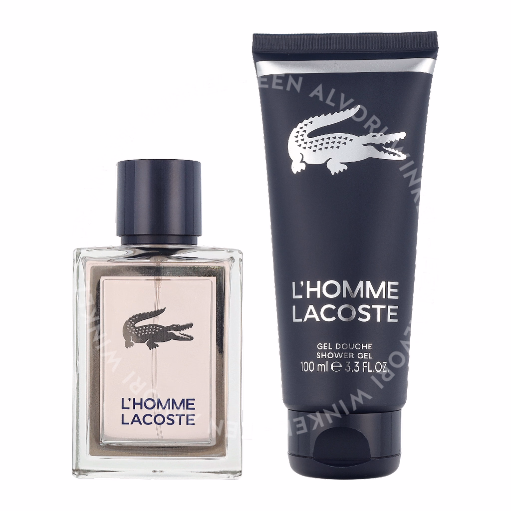 Lacoste L'Homme Giftset 150ml Edt Spray 50ml/Shower Gel 100ml - Afbeelding 3