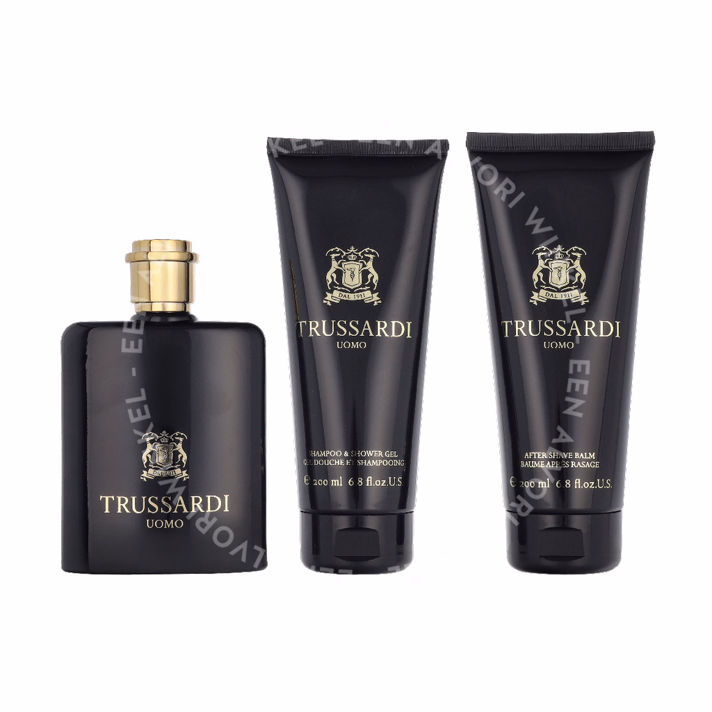 Trussardi Uomo Giftset 500ml Edp Spray 100ml/Shampooo & Shower Gel 200ml/After Shave Balm 200ml - Afbeelding 3