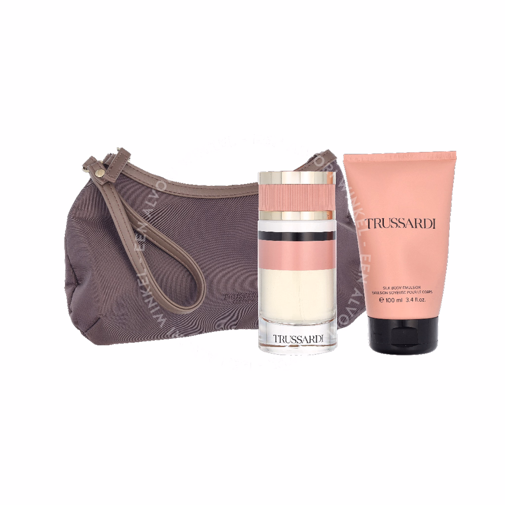 Trussardi By Trussardi Giftset 190ml Edp Spray 90ml/Body Emulsion 100ml/Beauty Bag - Afbeelding 3