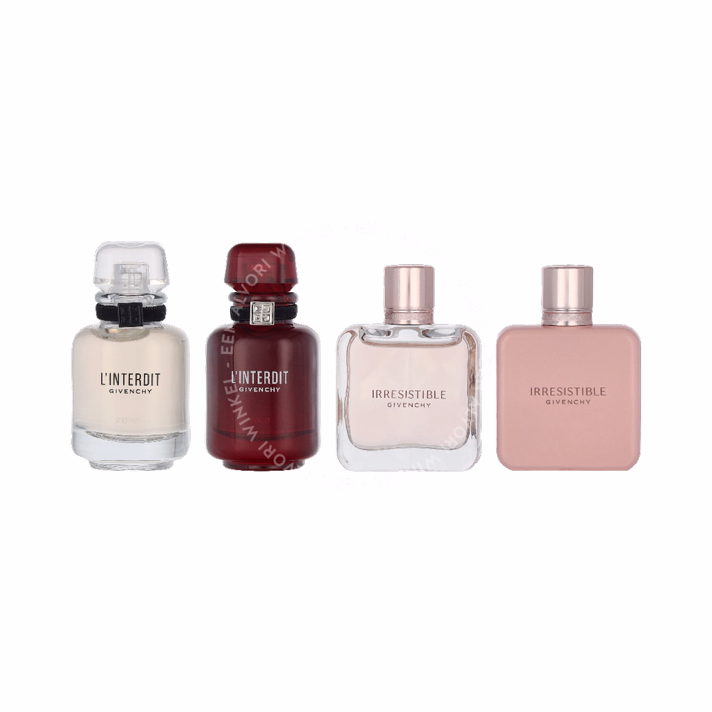 Givenchy Minatuurset 36ml L`interdit Edp 10ml/L`inderdit Edp Rouge 10ml/Irresistible Edp 8ml/Irresistible Edp Rose Velvet 8ml - Afbeelding 3